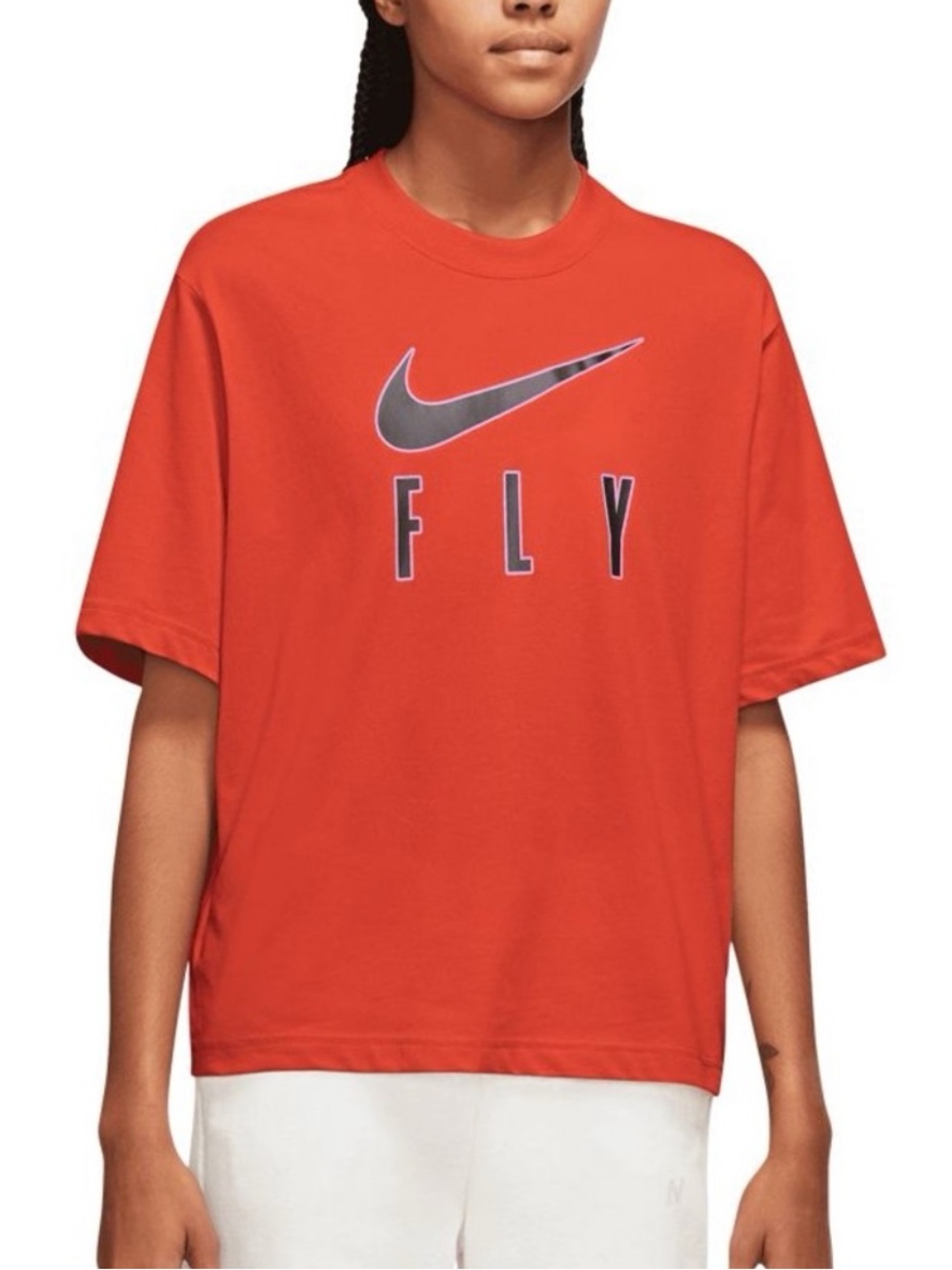 ❤️‍🔥✔️ Nike Fly Red T-shirt with Black Swoosh loose fit ✔️❤️‍🔥